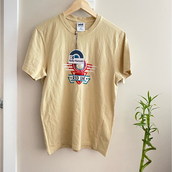 NWT HELLY HANSEN Yellow Heritage Red Lime Unisex T-shirt - Picture 2 of 9
